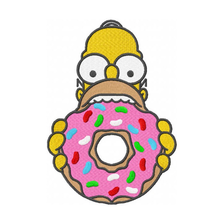 Homer Donut embroidery design - Embroidery Design