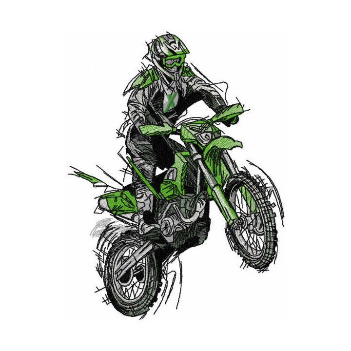 X biker embroidery design - Embroidery Design