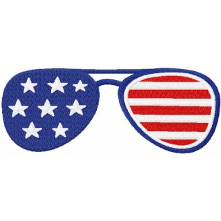Patriotic sunglasses embroidery design - Embroidery Design