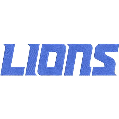 Detroit Lions Wordmark Logo embroidery design showcasing the iconic emblem for stitching on apparel and accessories.