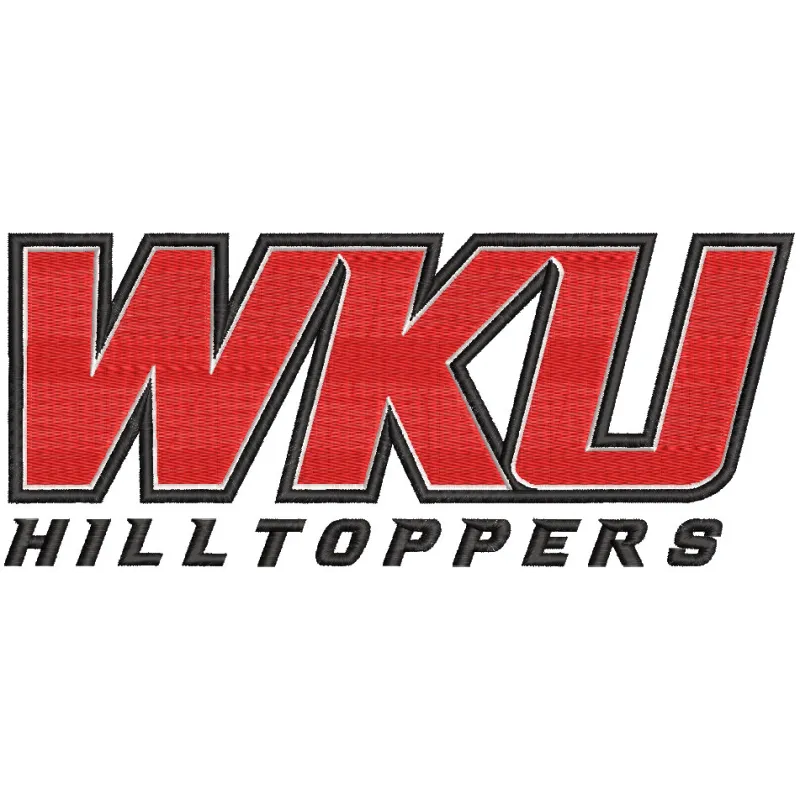 Western Kentucky Hilltoppers Wordmark Logo 2016 embroidery design preview for stitching on apparel and accessories.
