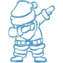 Dabbing Santa embroidery design featuring a jolly Santa performing the popular dance move, perfect for festive projects.