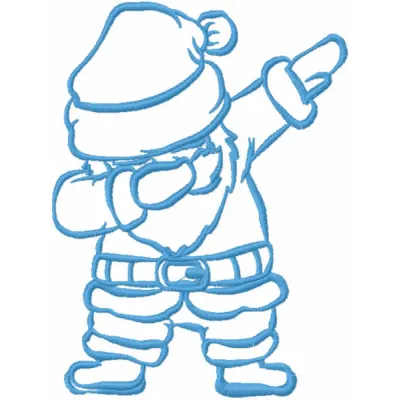 Dabbing Santa embroidery design featuring a jolly Santa performing the popular dance move, perfect for festive projects.
