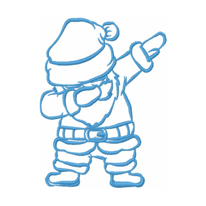 Dabbing Santa embroidery design - Embroidery Design