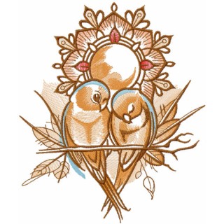 Loving swallows embroidery design - Embroidery Design