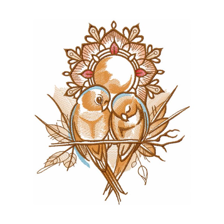 Loving swallows embroidery design - Embroidery Design