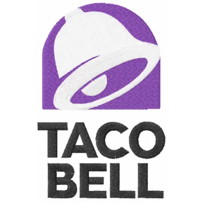 Taco Bell logo 2016 embroidery design showcasing vibrant colors and intricate stitching patterns for creative projects.