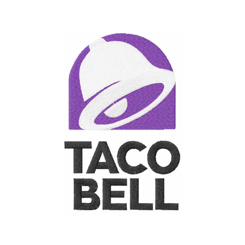 Taco Bell logo 2016 embroidery design showcasing vibrant colors and intricate stitching patterns for creative projects.