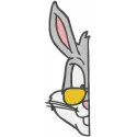 Bugs Bunny with sunglasses embroidery design from Looney Tunes, showcasing a fun stitched motif for your projects.