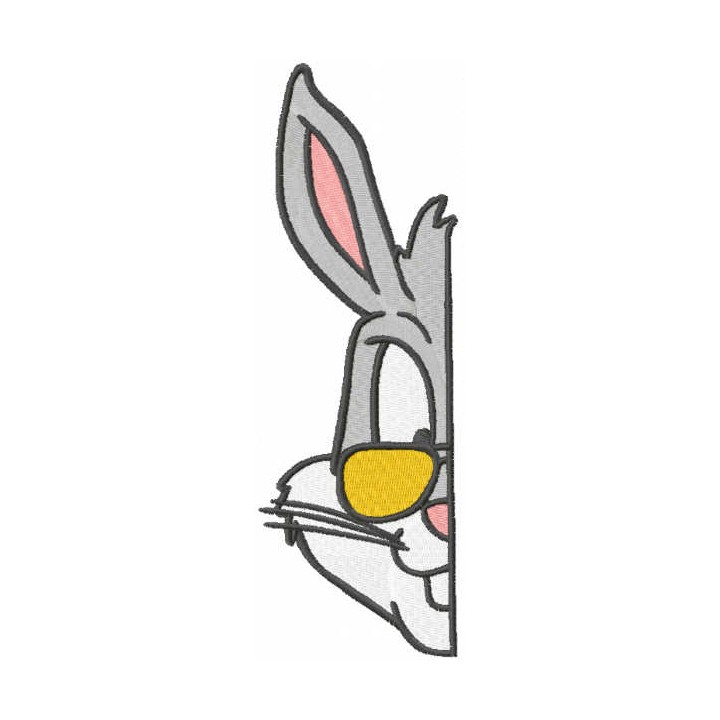 Bugs bunny with sunglasses embroidery design - Embroidery Design