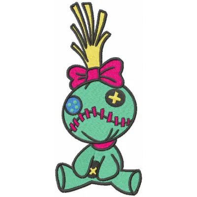 Scrump embroidery design featuring the lovable doll from Lilo and Stitch, perfect for a variety of stitched creations.