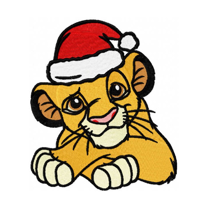 Christmas Simba embroidery design - Embroidery Design