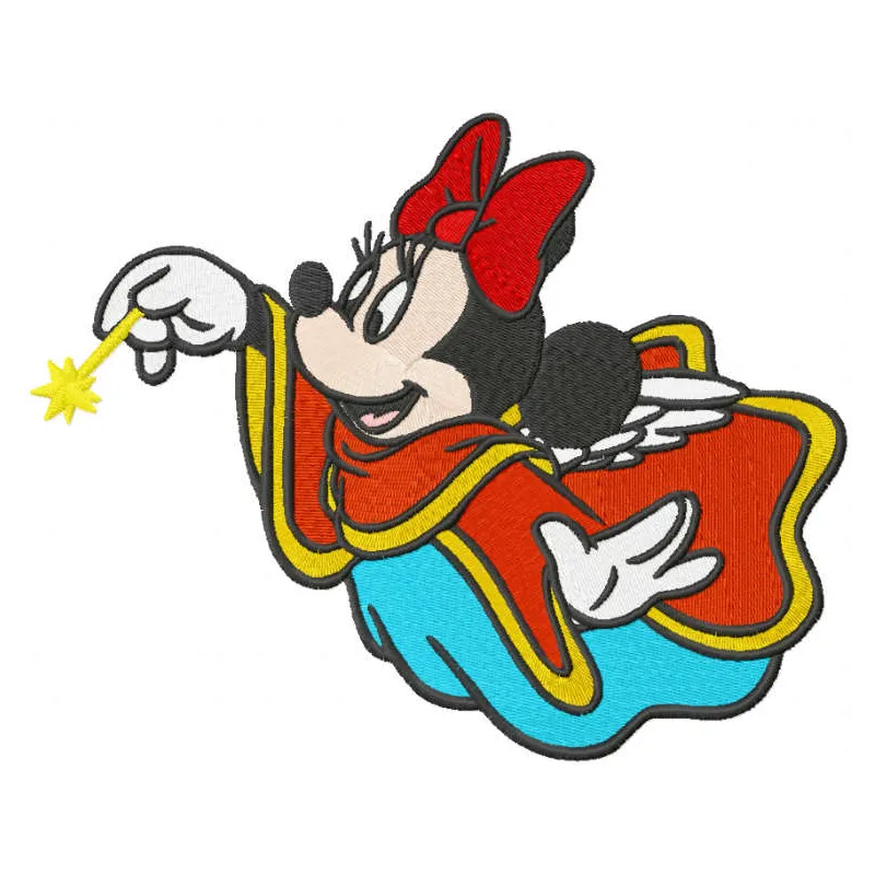 Minnie Christmas Angel embroidery design showcasing a festive Mickey Mouse theme, perfect for holiday stitching projects.