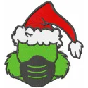 Grinch Christmas Mask embroidery design featuring a whimsical Grinch motif, perfect for festive holiday projects.