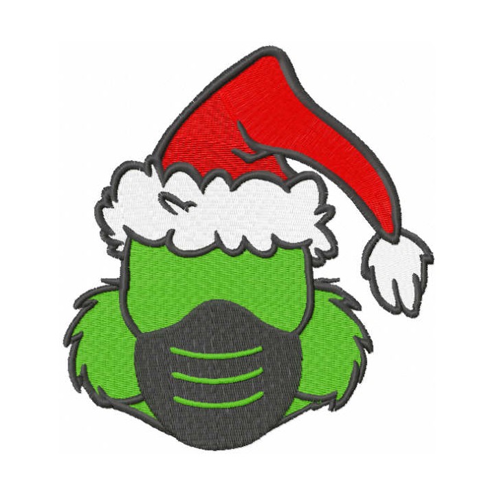 Grinch Christmas Mask embroidery design - Embroidery Design