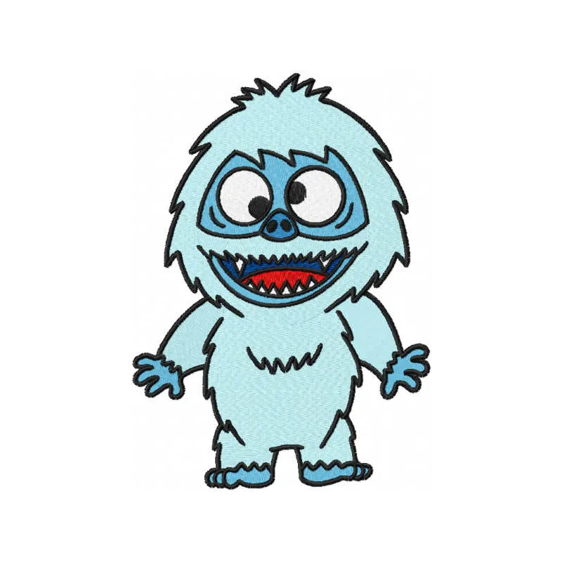 Preview of the Abominable embroidery design featuring a whimsical monster motif, perfect for creative projects.