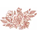 Vintage roses bouquet embroidery design showcasing detailed floral motifs for t-shirts, towels, and home decor.