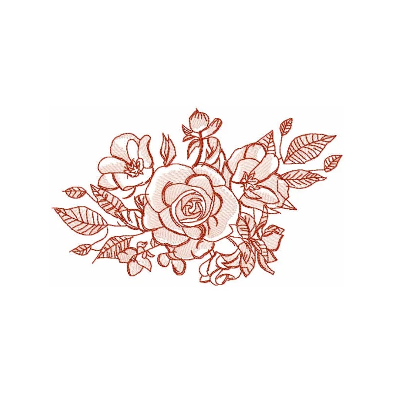 Vintage roses bouquet embroidery design showcasing detailed floral motifs for t-shirts, towels, and home decor.