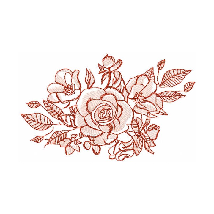 Roses bouquet vintage embroidery design - Embroidery Design
