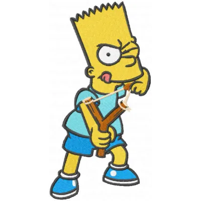 Bart Inspires embroidery design featuring a playful character from The Simpsons for fun stitching projects.