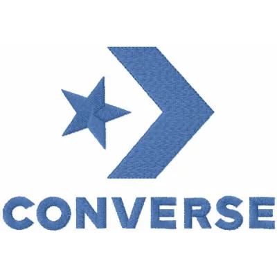 Converse logo 2017 embroidery design preview showcasing detailed stitching for fashion apparel.