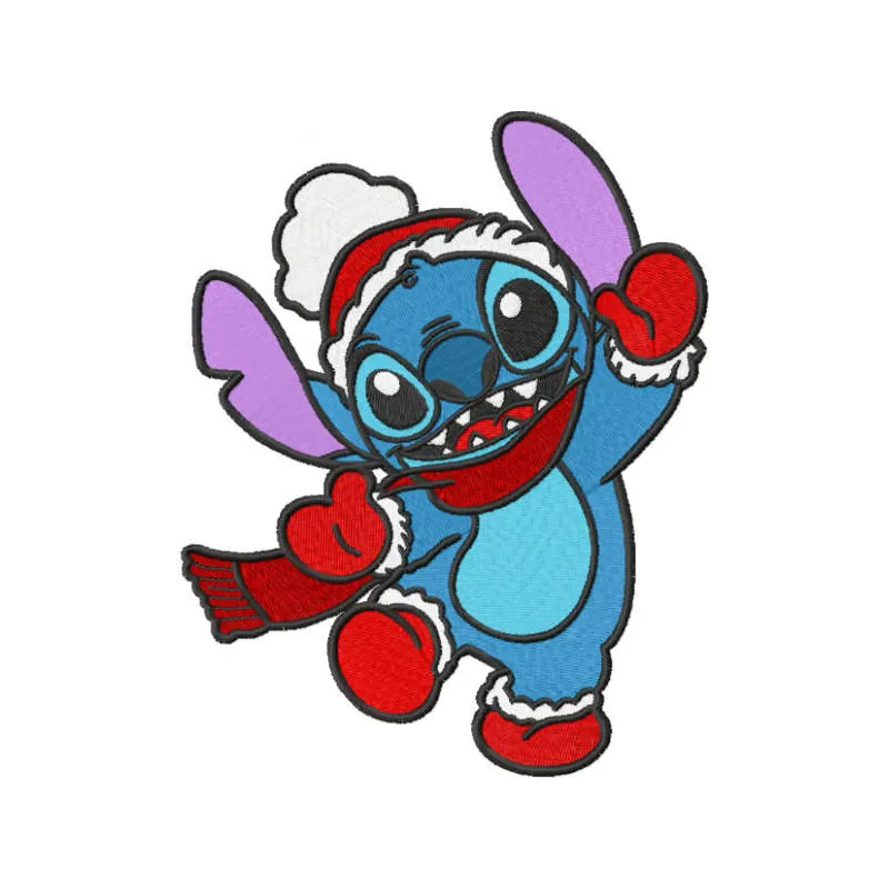 Preview of the Stitch Christmas dance embroidery design featuring festive elements, perfect for holiday projects.