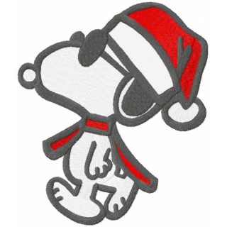 Walking Christmas Snoopy embroidery design - Embroidery Design