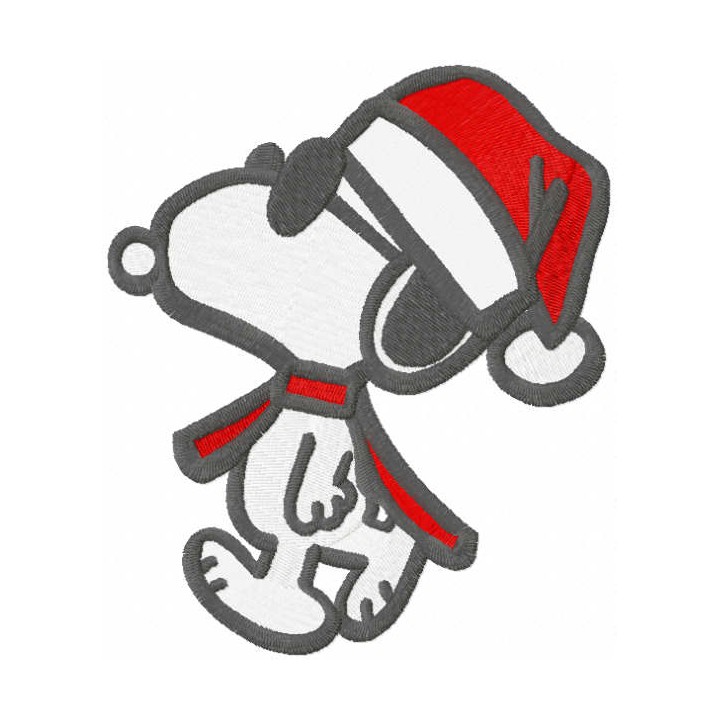 Walking Christmas Snoopy embroidery design - Embroidery Design
