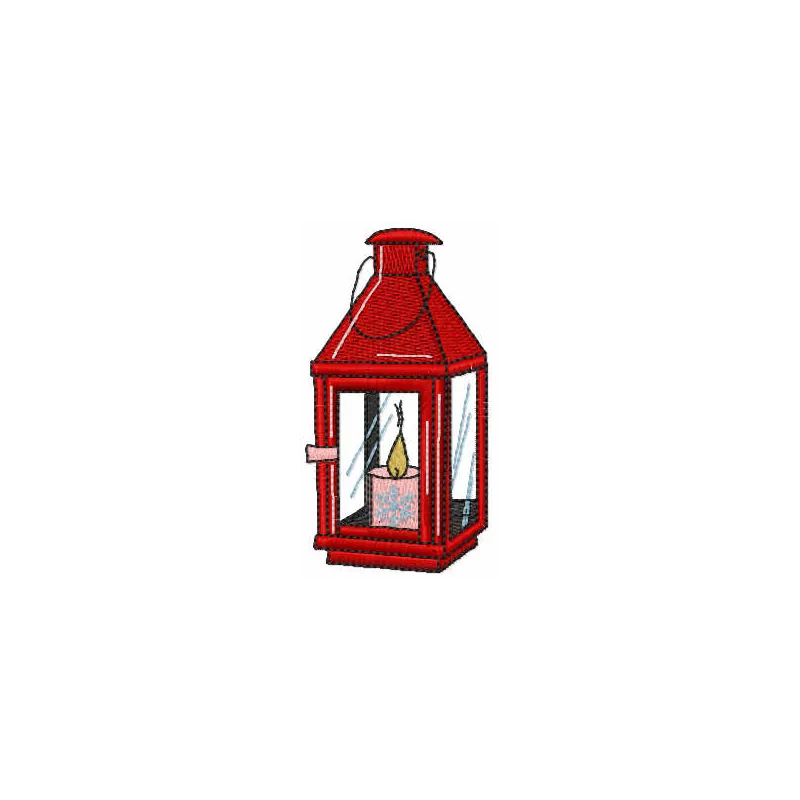 Small Christmas candle embroidery design featuring festive elements for holiday stitching projects.