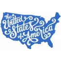 Preview of the United States of America embroidery design, showcasing intricate stitching patterns for patriotic projects.