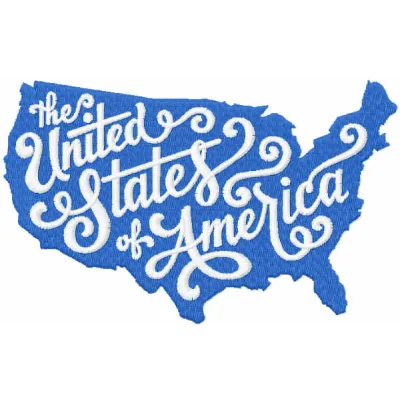 Preview of the United States of America embroidery design, showcasing intricate stitching patterns for patriotic projects.