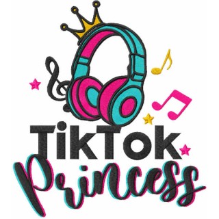 Tik tok princess embroidery design - Embroidery Design