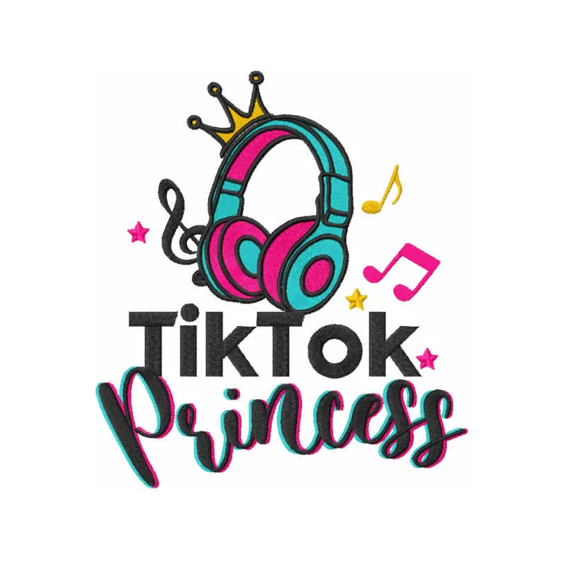 Preview of Tik Tok princess embroidery design showcasing vibrant stitching patterns for creative projects.