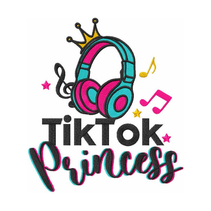 Tik tok princess embroidery design - Embroidery Design