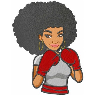 Woman boxer embroidery design - Embroidery Design