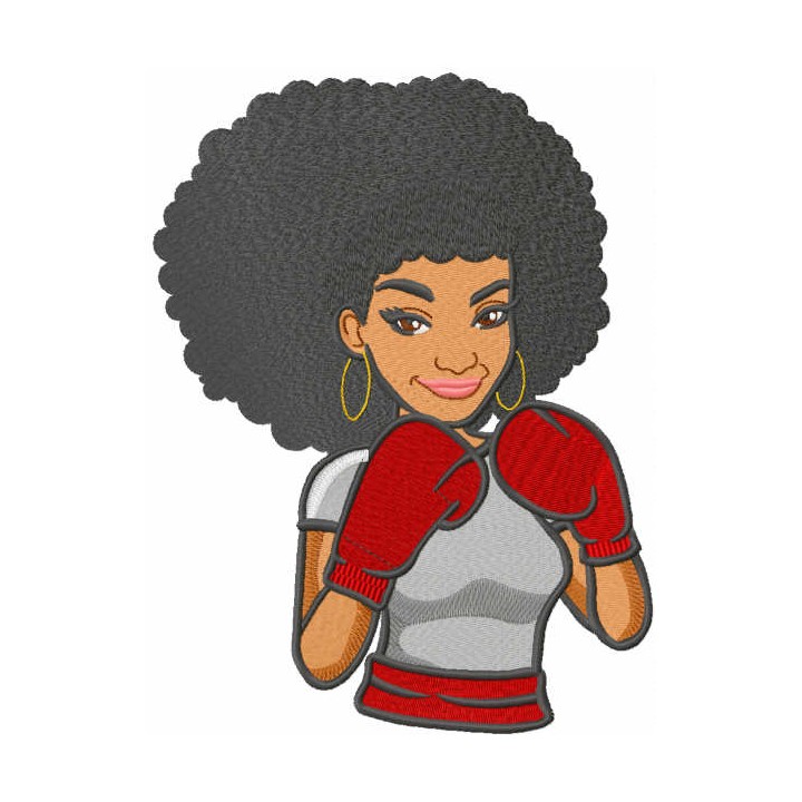 Woman boxer embroidery design - Embroidery Design