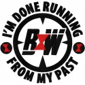 Embroidery design featuring the phrase 'I'm done running from my past' from the Black Widow collection.
