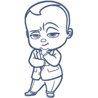 Boss baby one colored embroidery design - Embroidery Design