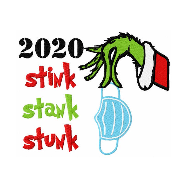 Grinch Christmas 2020 embroidery design - Embroidery Design