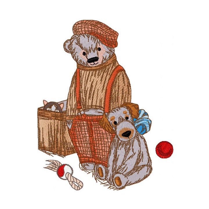 Old friends toys embroidery design - Embroidery Design