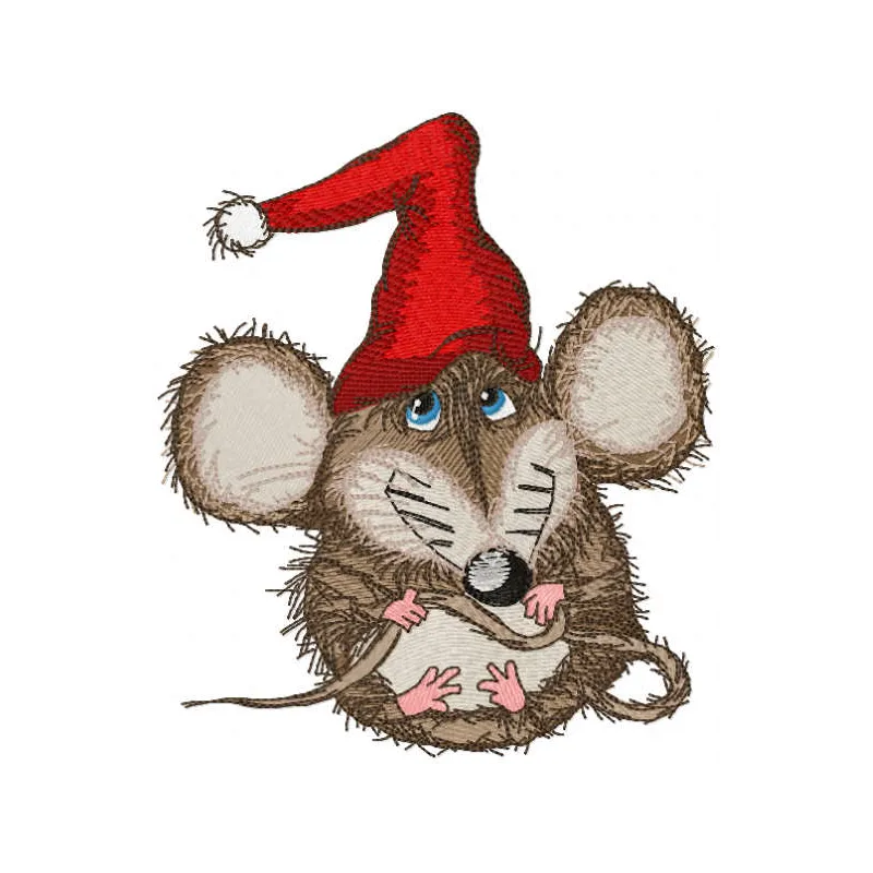 Preview of Santamouse embroidery design for Christmas, showcasing a festive stitched motif for holiday projects.