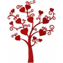 Loving heart tree embroidery design featuring intricate hearts, perfect for Valentine's Day projects.
