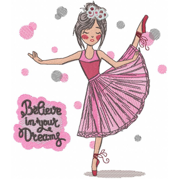 Ballet believe in your dreams embroidery design - Embroidery Design