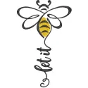 Let it bee embroidery design featuring a charming bee motif, perfect for embellishing apparel and home decor.