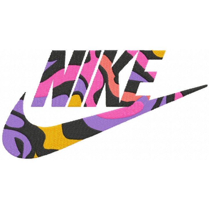 Rainbow nike logo embroidery design - Embroidery Design