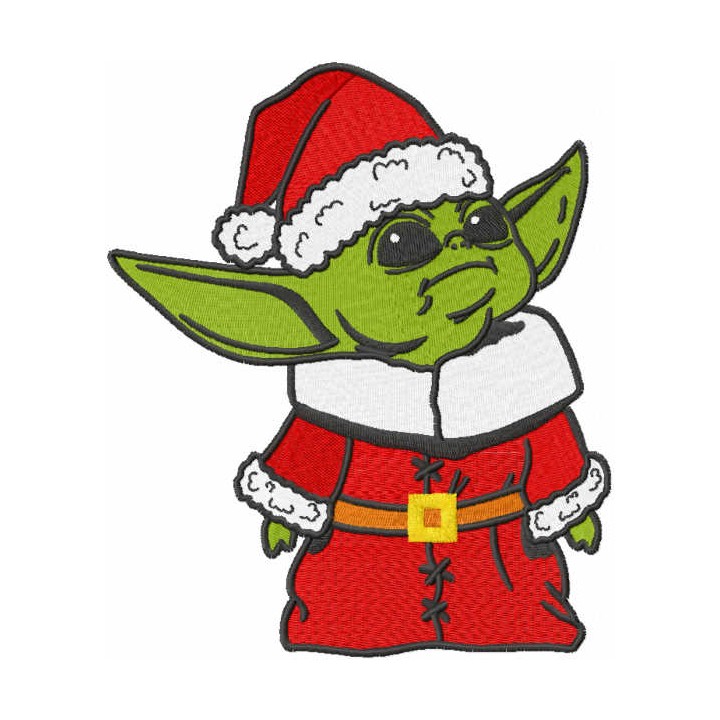 Christmas Yoda embroidery design - Embroidery Design