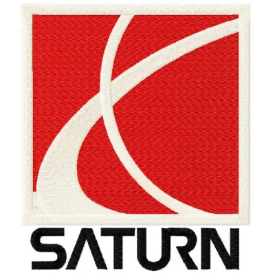 Saturn logo embroidery design for auto and moto enthusiasts, showcasing intricate stitching patterns for personalized projec…