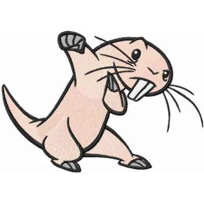 Preview of Rufus embroidery design from Kim Possible, showcasing the playful character for various stitching projects.