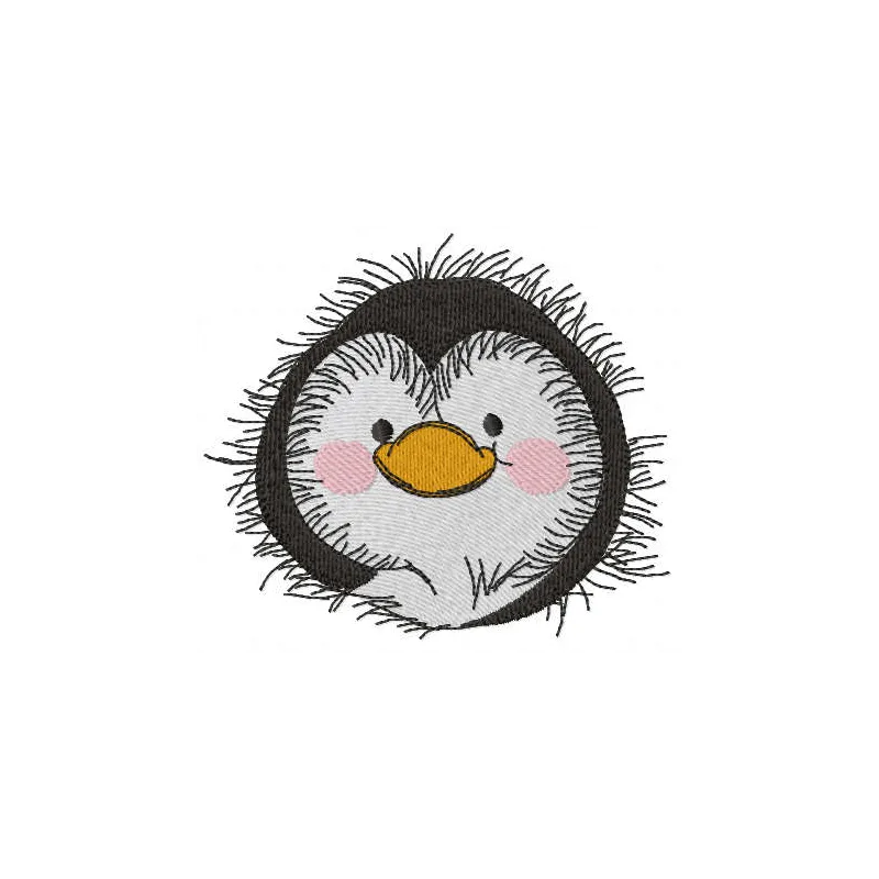 Preview of a cute penguin head embroidery design, perfect for adding charm to winter-themed projects.