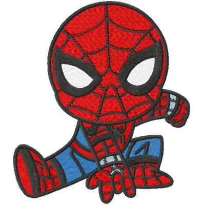 Spider boy active embroidery design featuring a dynamic Spiderman motif, ideal for t-shirts and hoodies.